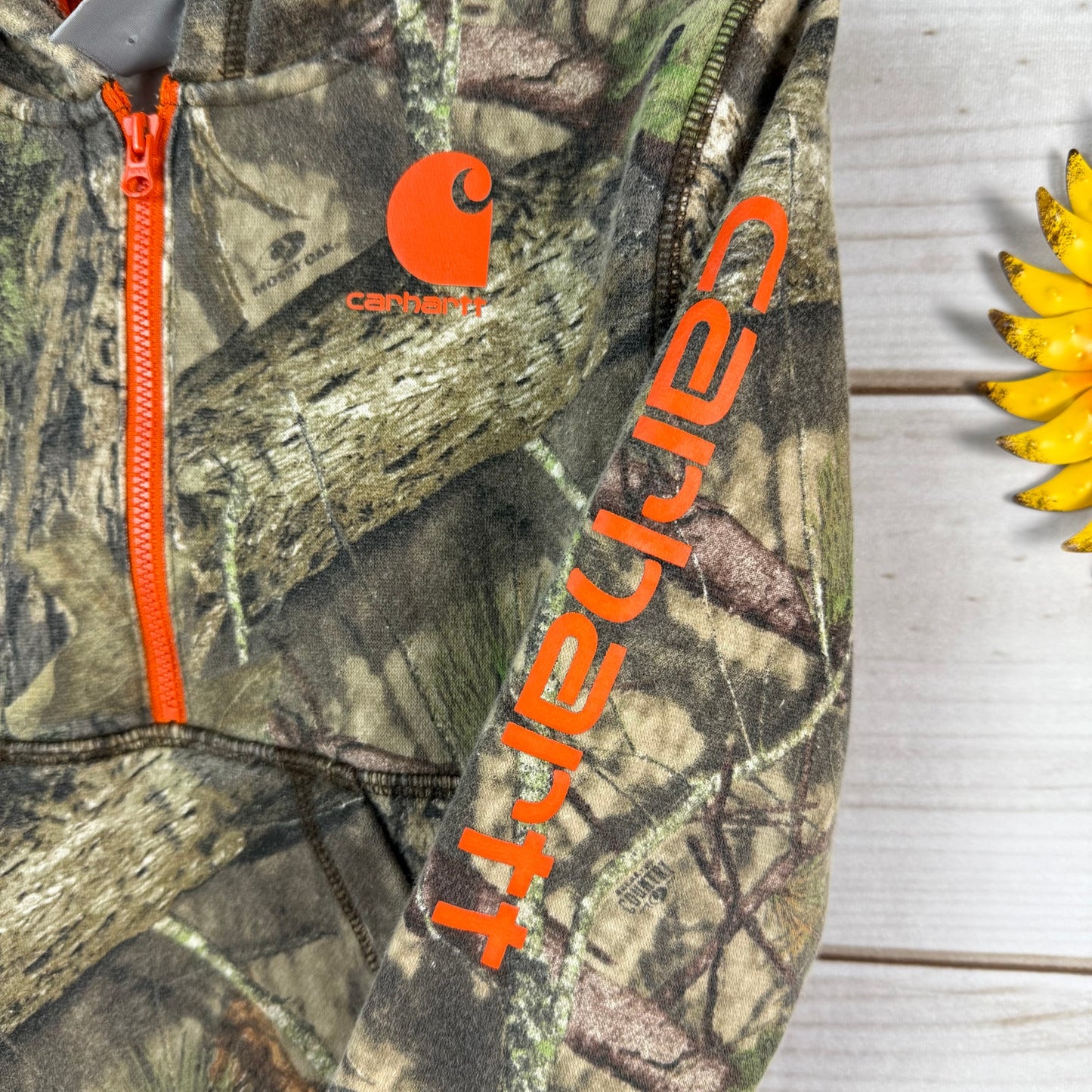 carhartt kids mossy oak camo 1/2 zip sweatshirt 4T