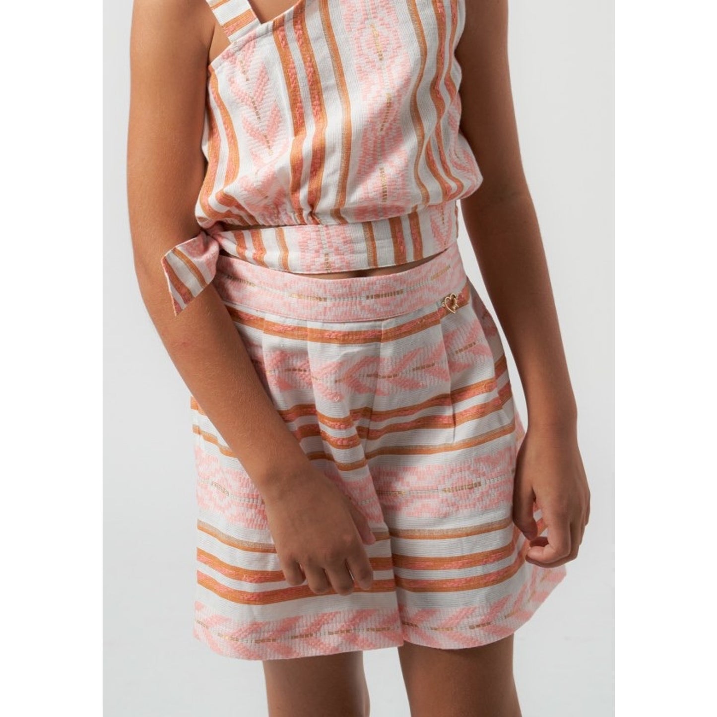 mayoral girls asymmetrical jacquard top and shorts 12