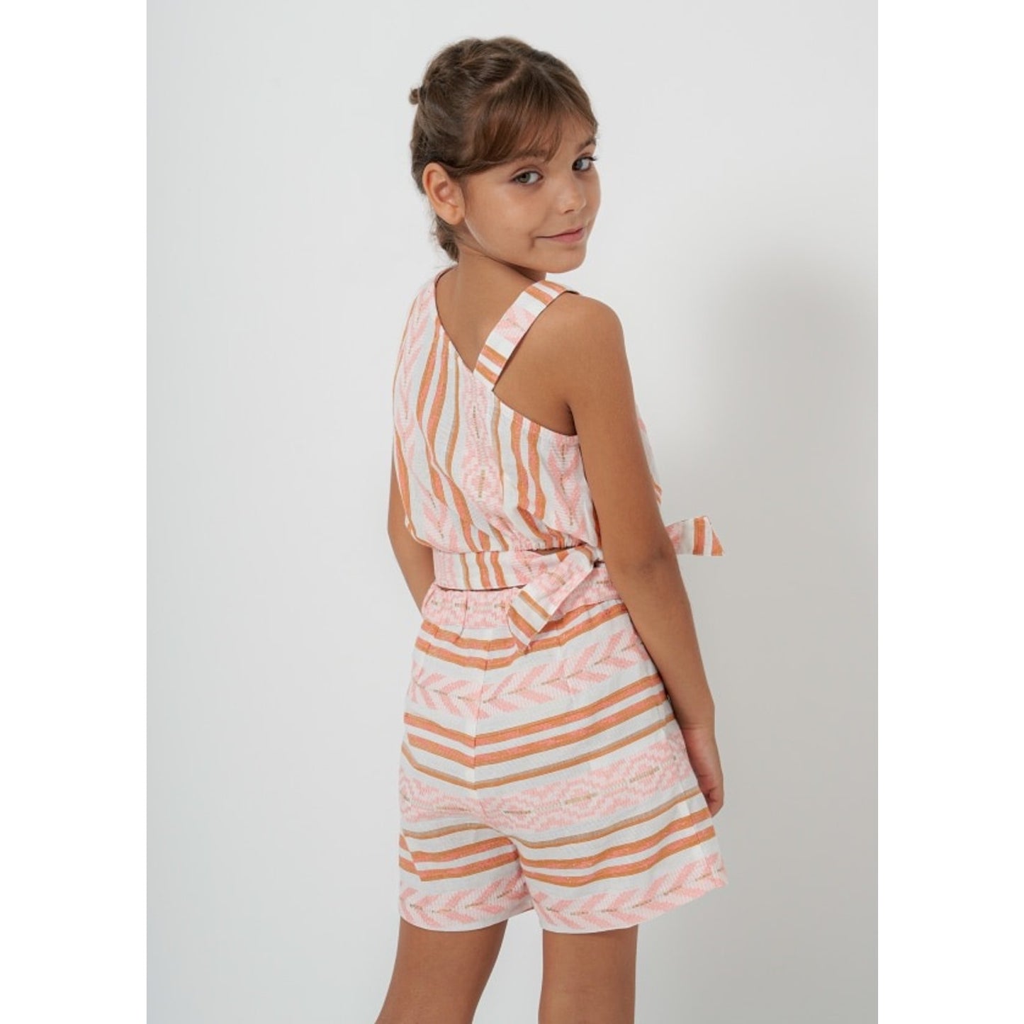 mayoral girls asymmetrical jacquard top and shorts 12
