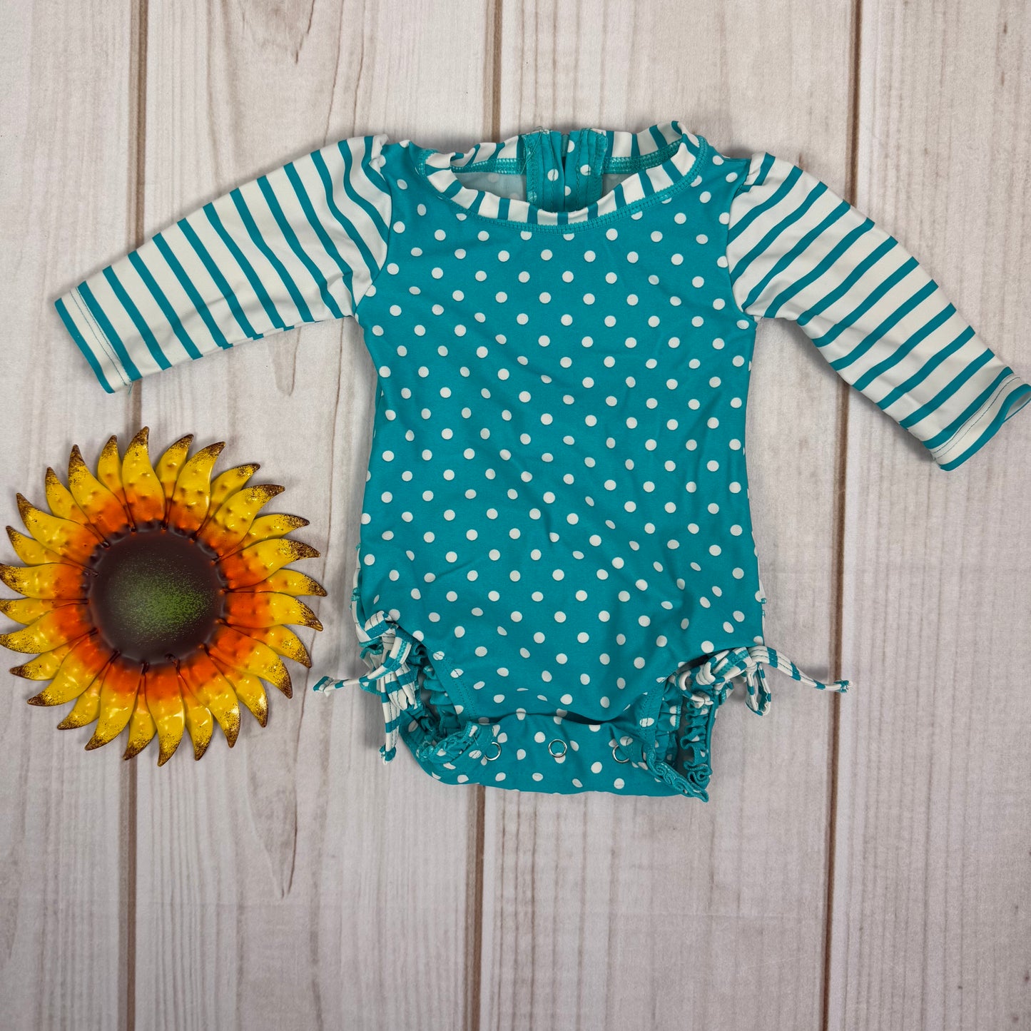 ruffle butts one piece rash guard 0-3M