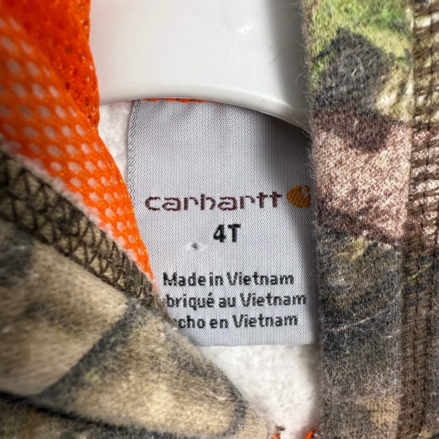 carhartt kids mossy oak camo 1/2 zip sweatshirt 4T