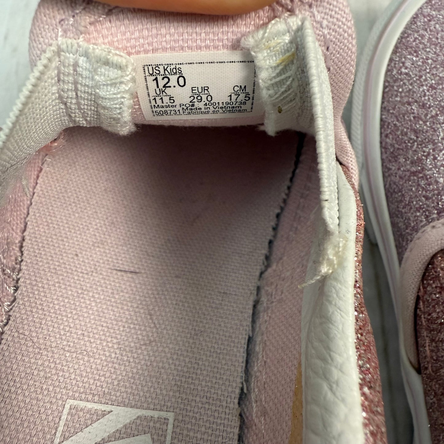 vans classic slip-on glitter shoes 12C