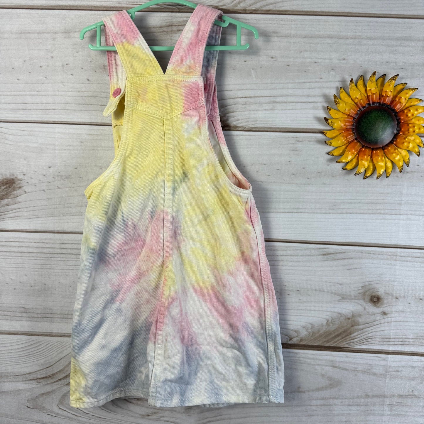 gap kids tie-dye denim overall dress 5T