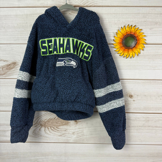 seattle seahawks girls huddle up sherpa hoodie 7/8