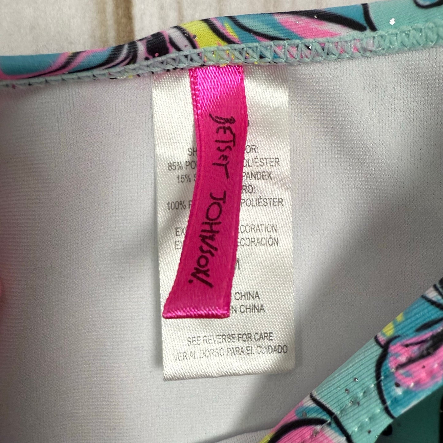 betsey johnson girls long sleeve tankini swimsuit 12M