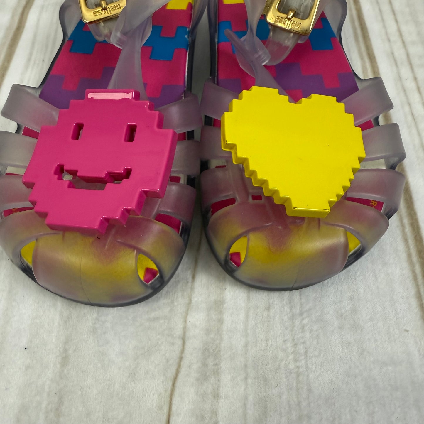 mini melissa emoji sandals 9C
