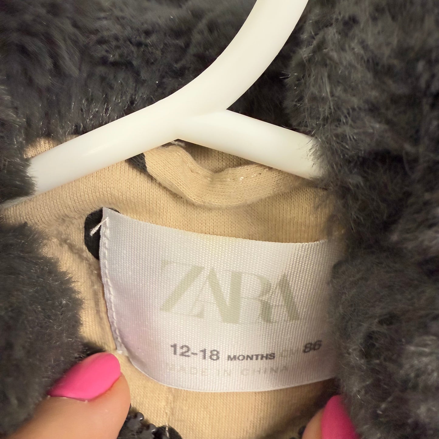zara faux fur jacket 12-18M