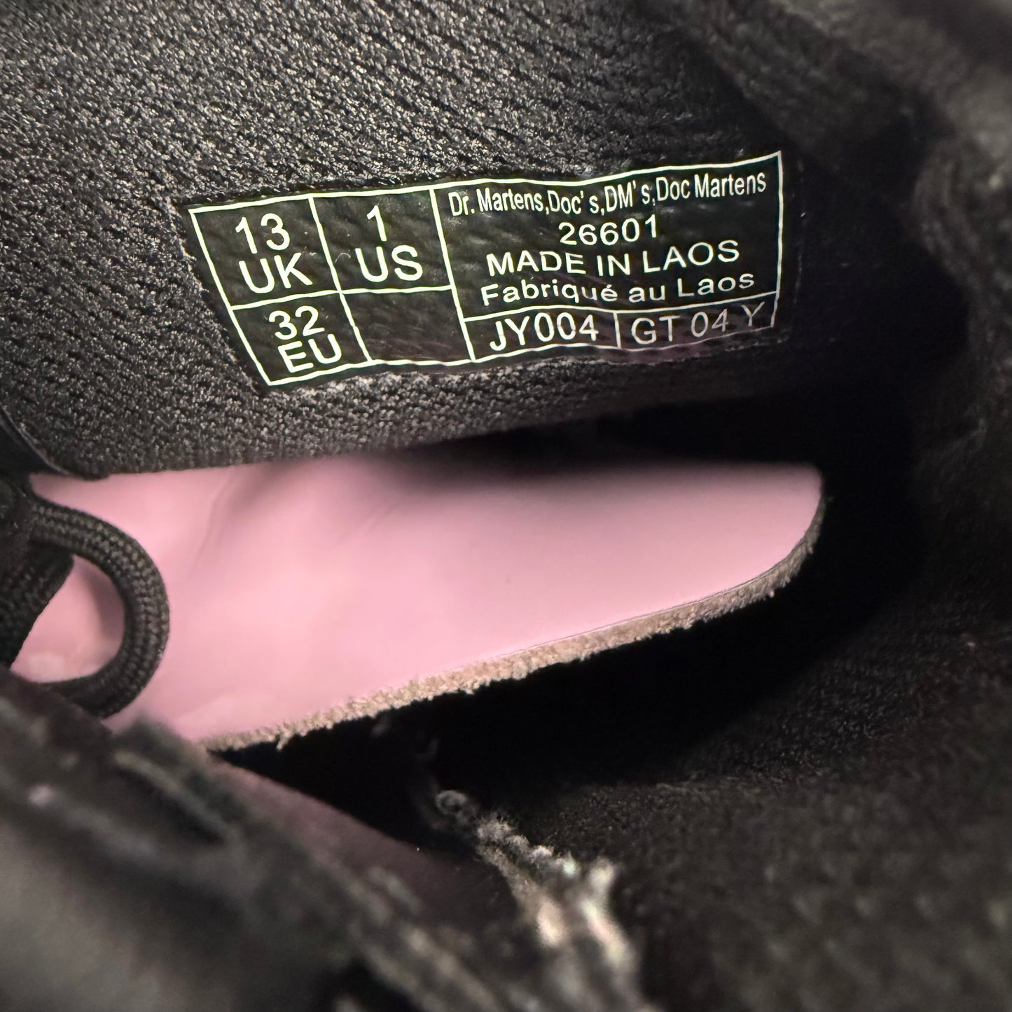 dr. martens junior 1460 patent boots 1Y