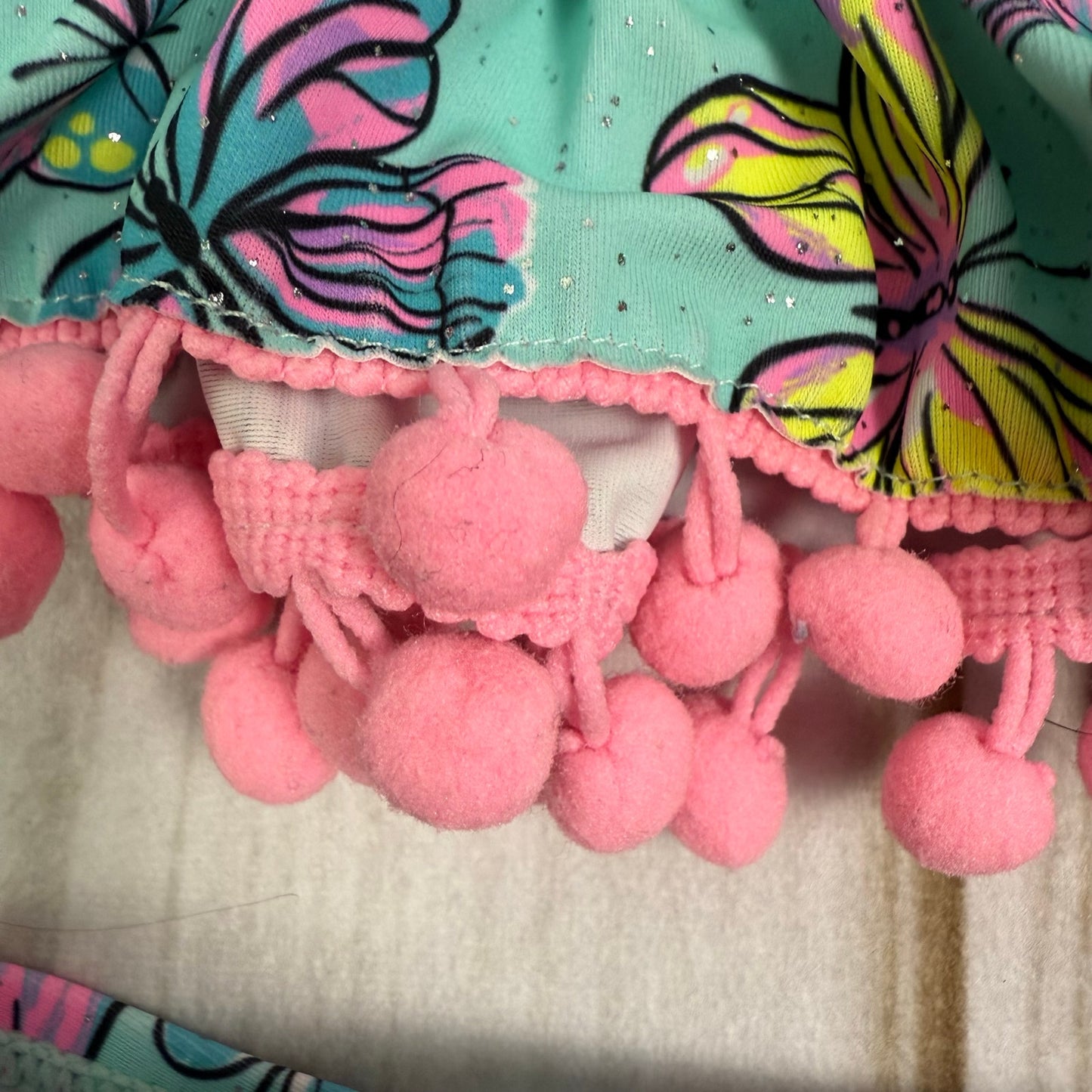 betsey johnson girls long sleeve tankini swimsuit 12M