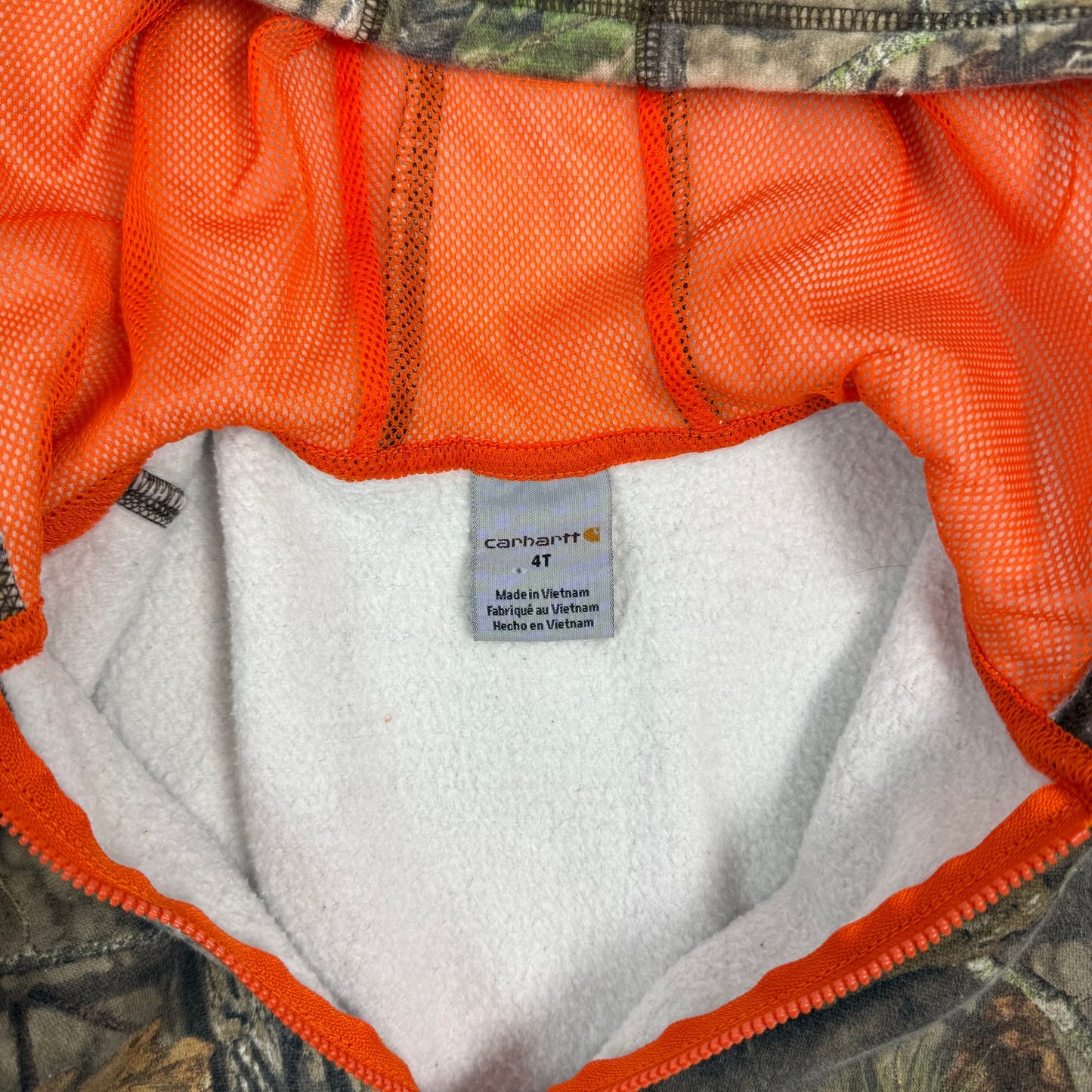 carhartt kids mossy oak camo 1/2 zip sweatshirt 4T