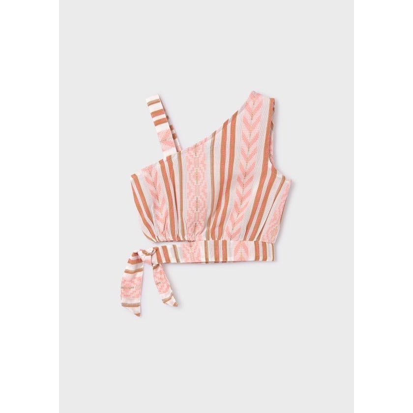 mayoral girls asymmetrical jacquard top and shorts 10