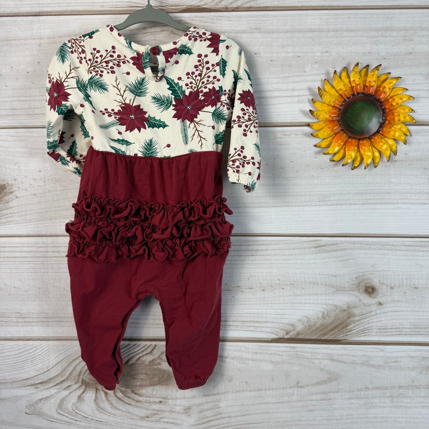 ruffle butts holiday merry & bright romper 6-12M