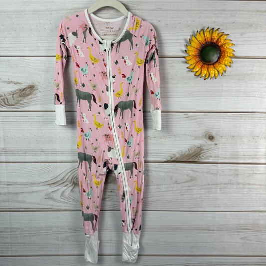 little sleepies pink farm convertible zippy 18-24M