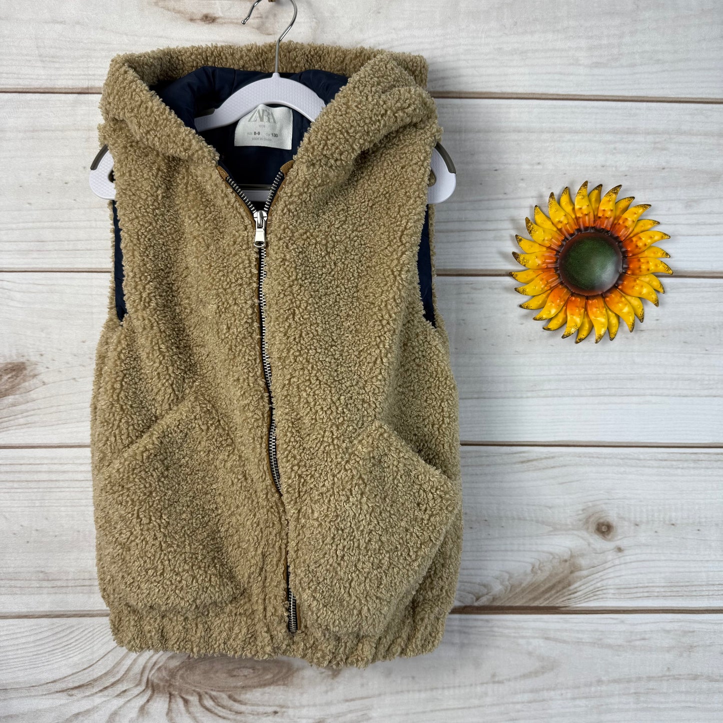 zara kids teddy bear vest 8/9