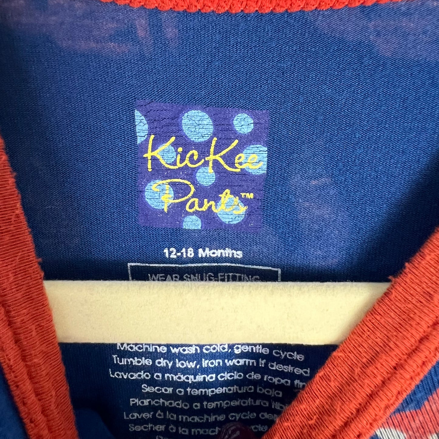 kickee pants navy fox footed sleeper 12-18M