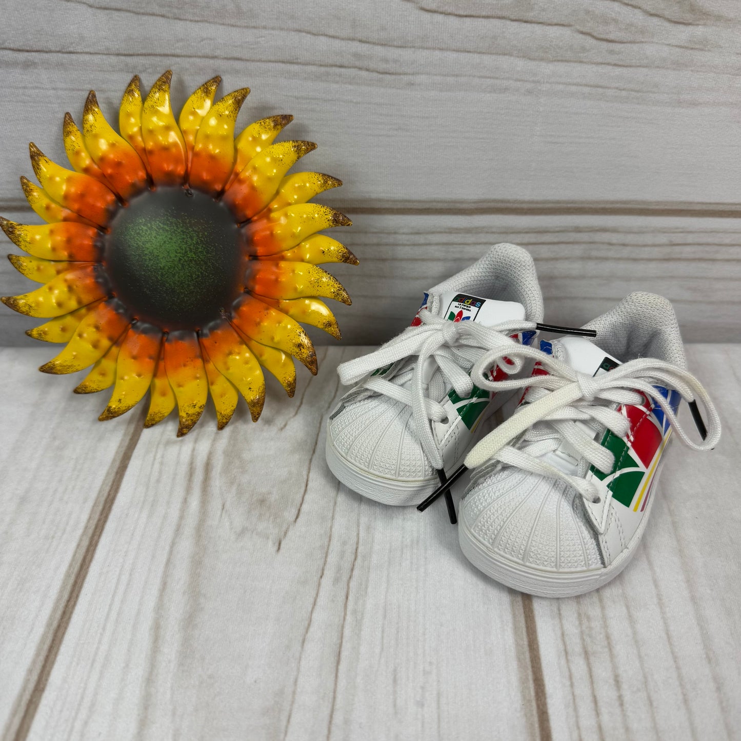 adidas originals superstar colorful trefoil white