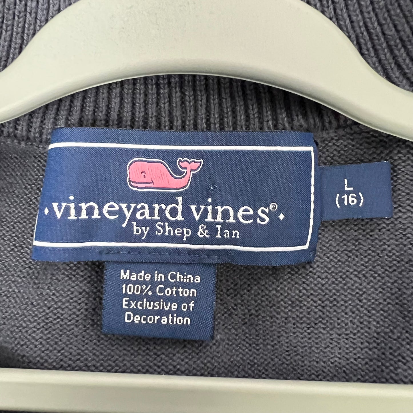 vineyard vines half zip sweater L/16