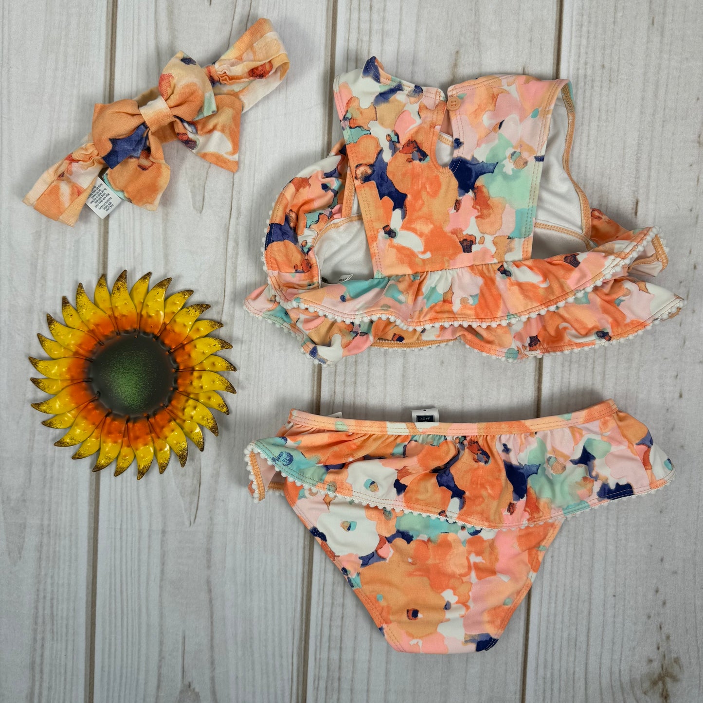 janie and jack watercolor floral two piece swimsuit