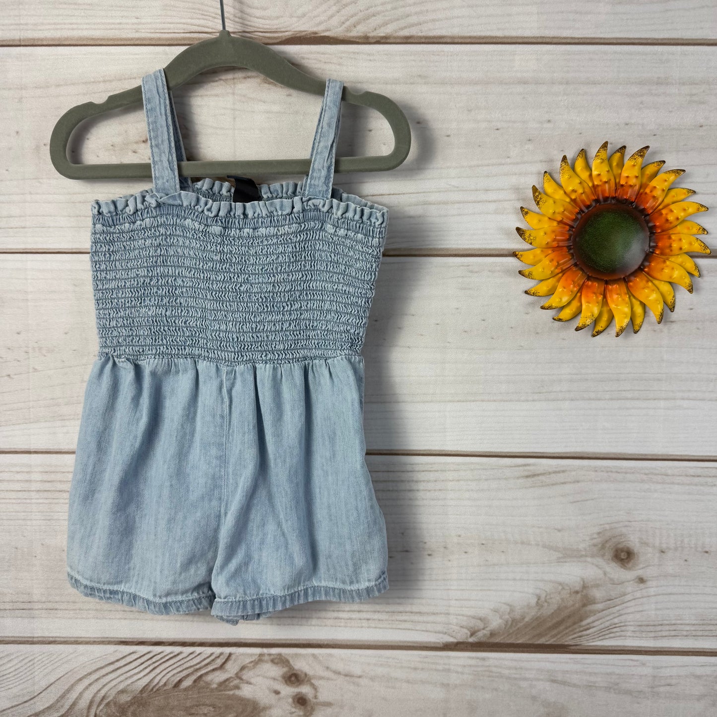 baby gap denim smocked romper 2T