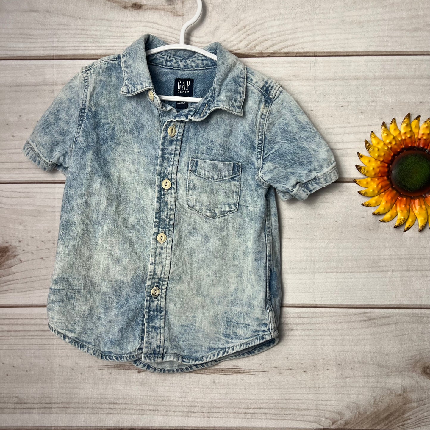 baby gap acid wash denim shirt 2T