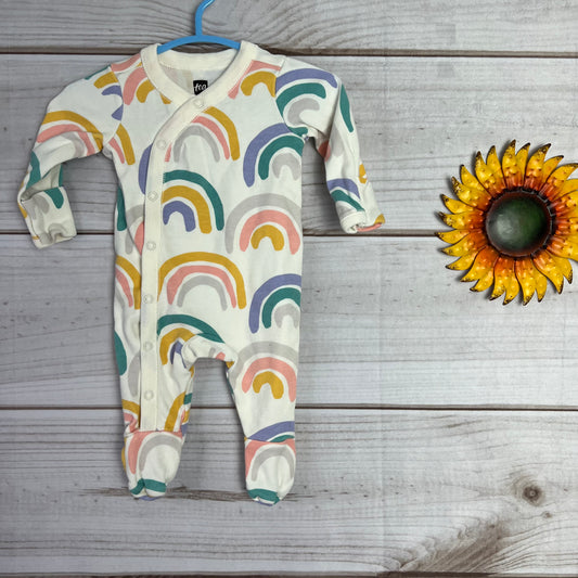 tea collection footed baby romper NB