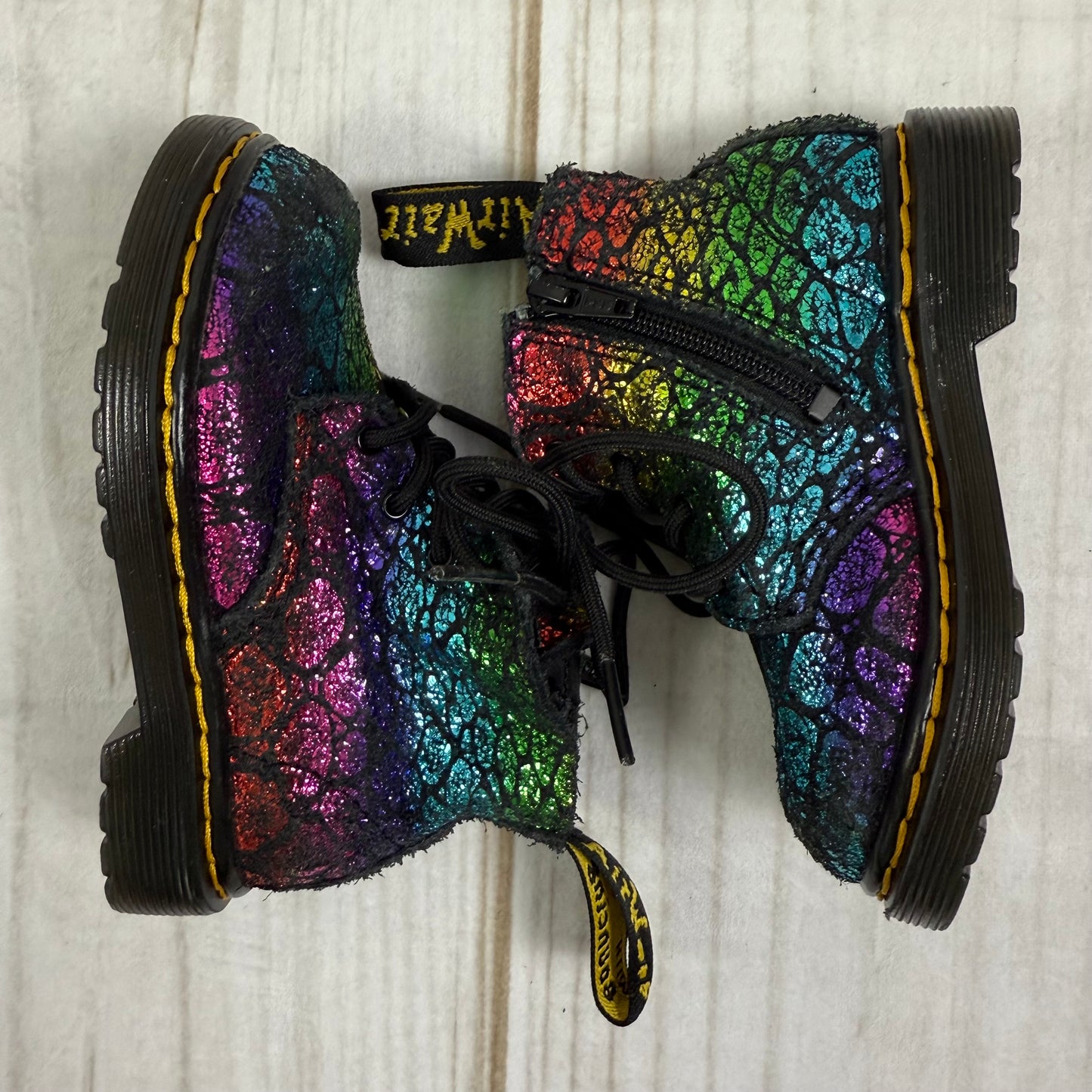 dr. marten 1460 pascal metallic rainbow boots 6C