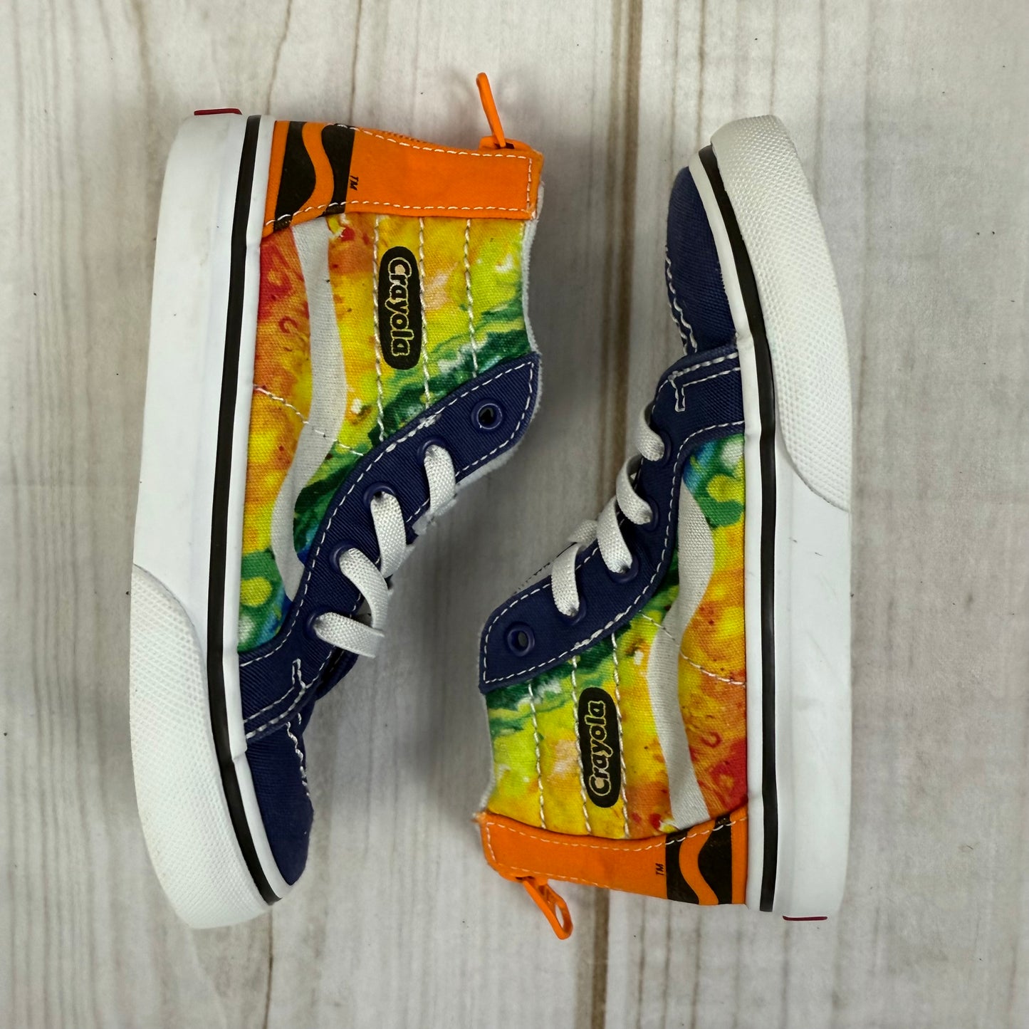 vans x crayola sk8 hi zip shoes 9C