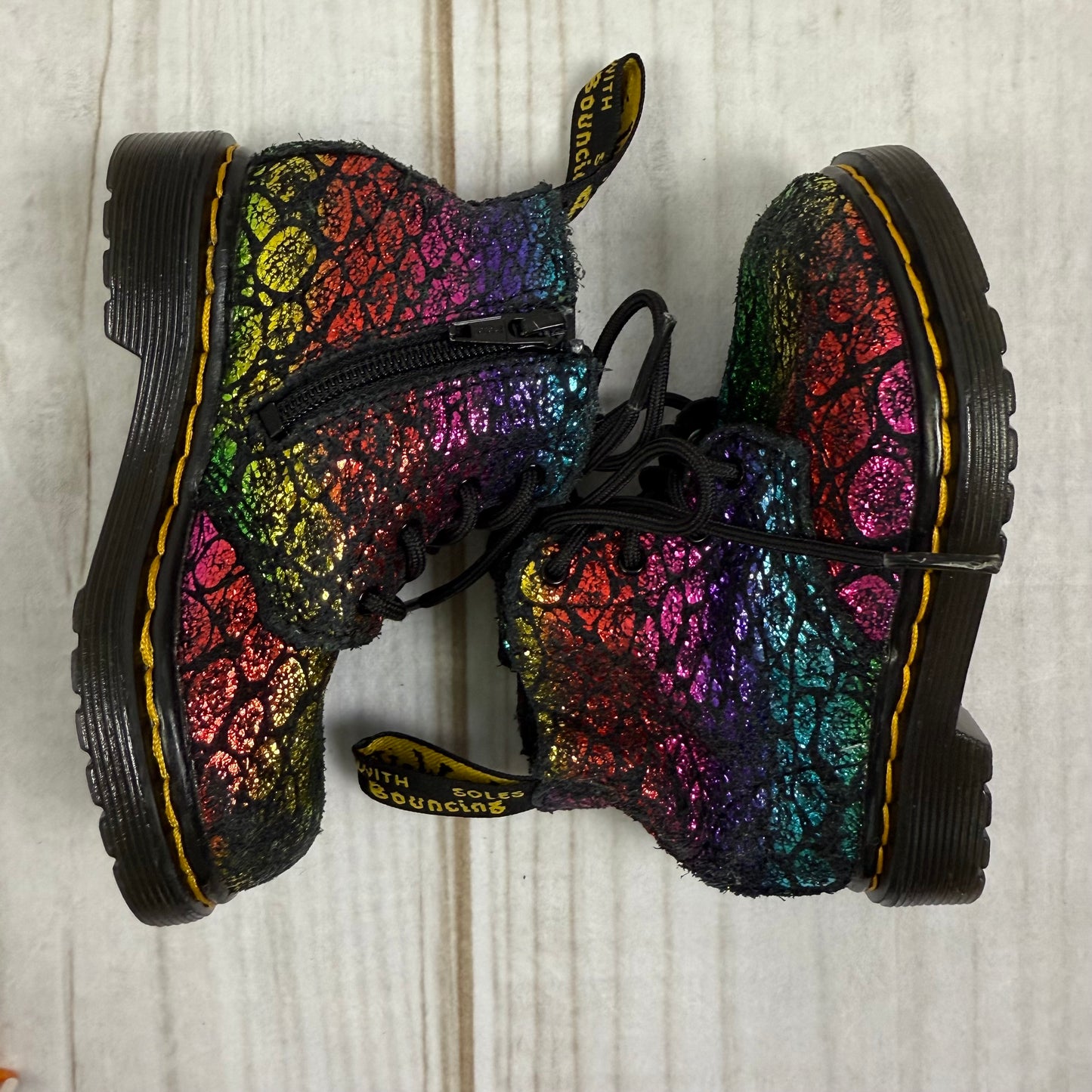 dr. marten 1460 pascal metallic rainbow boots 6C