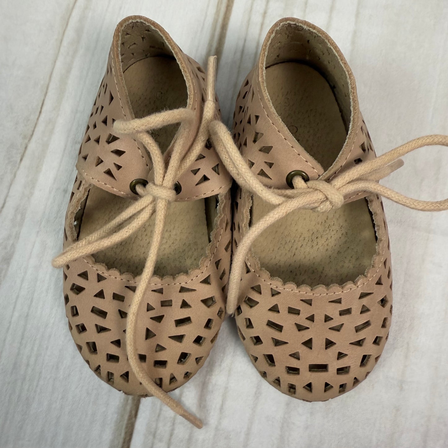 consciously baby leather boho mary janes 6C