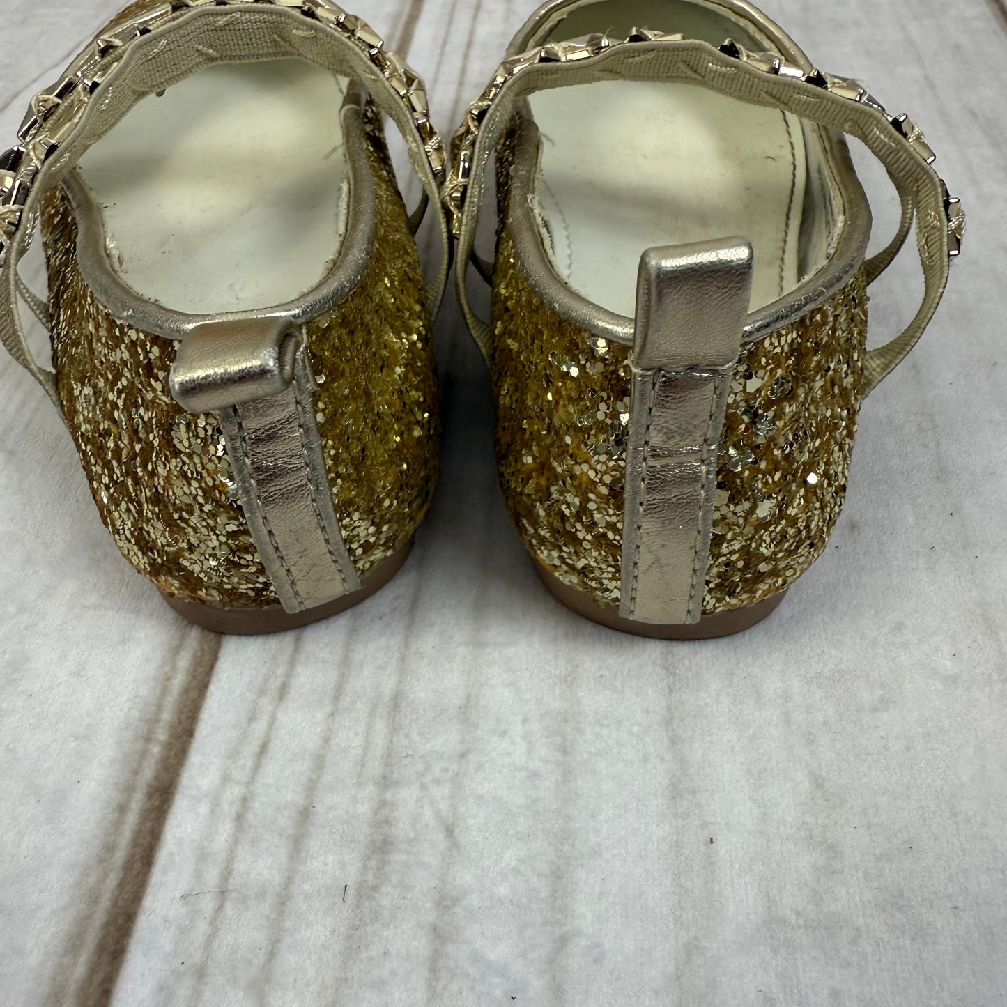 crewcuts gold sparkle ballet flats 10C