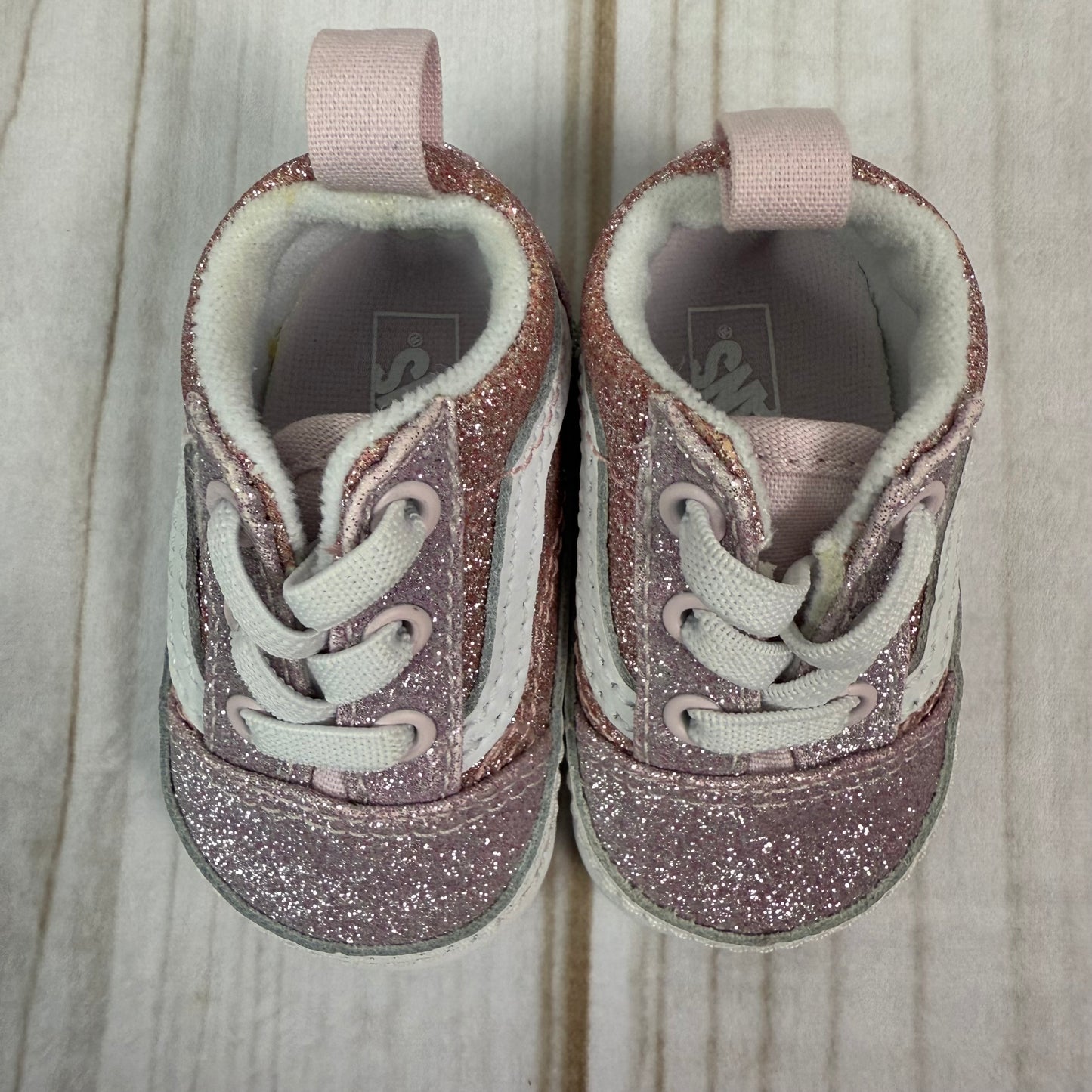 vans infant glitter slip-on crib shoe 1C