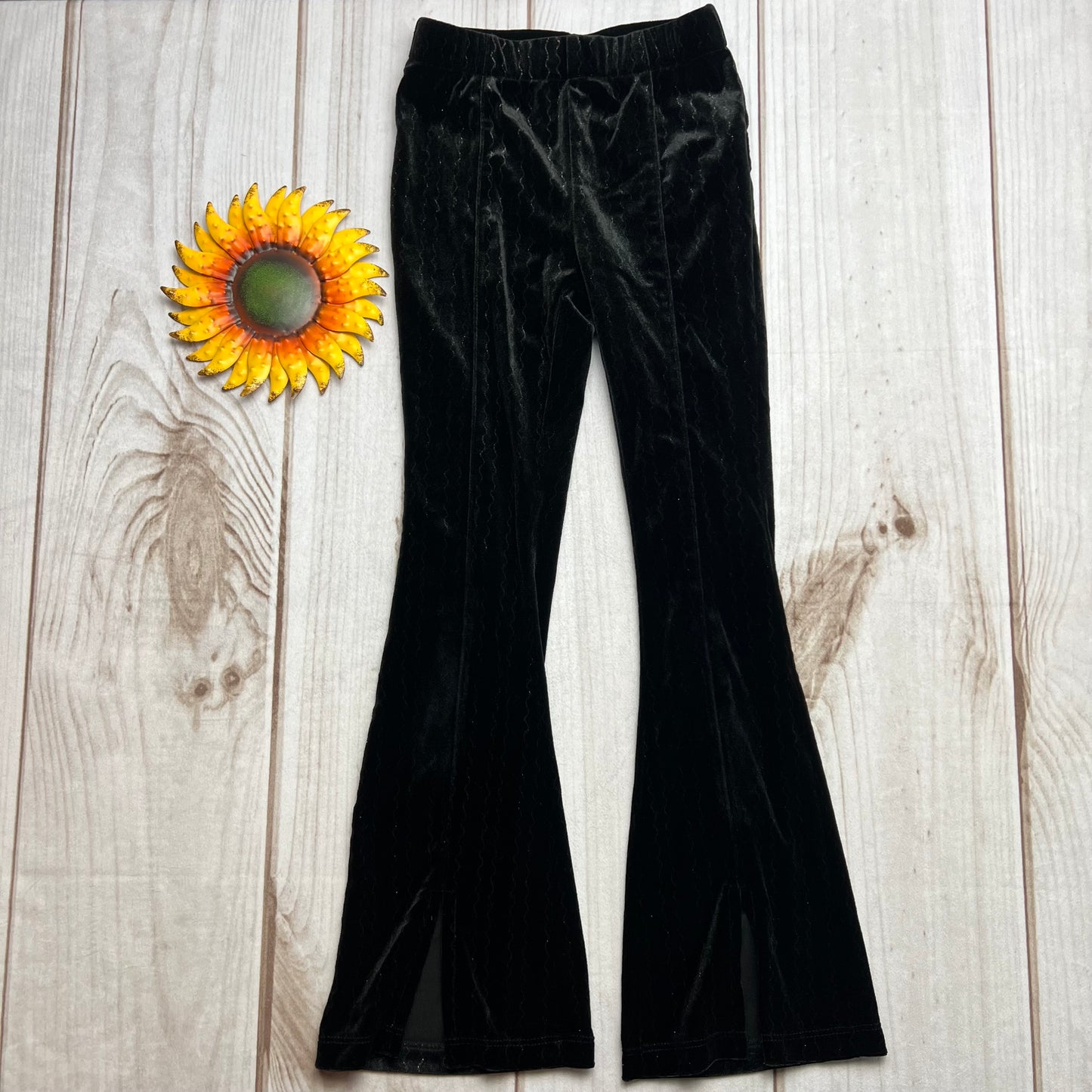 zara kids velvet split flare pants 7