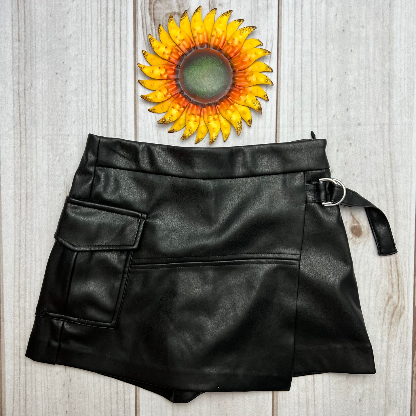 zara kids faux leather skort 7