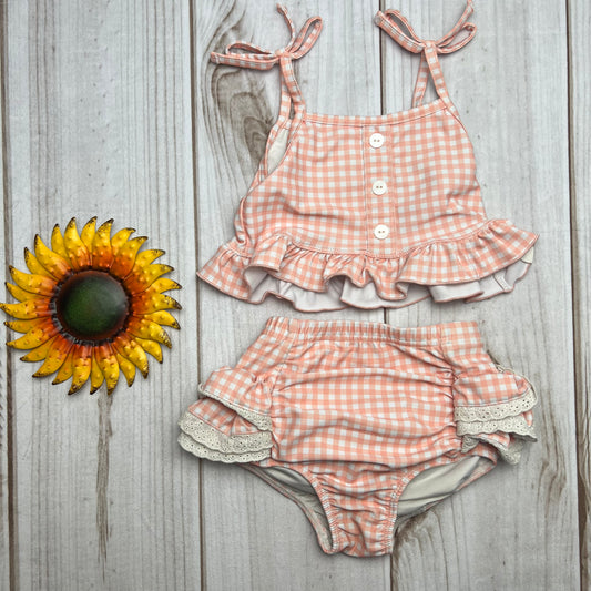 love & grow gingham swim suit 3T