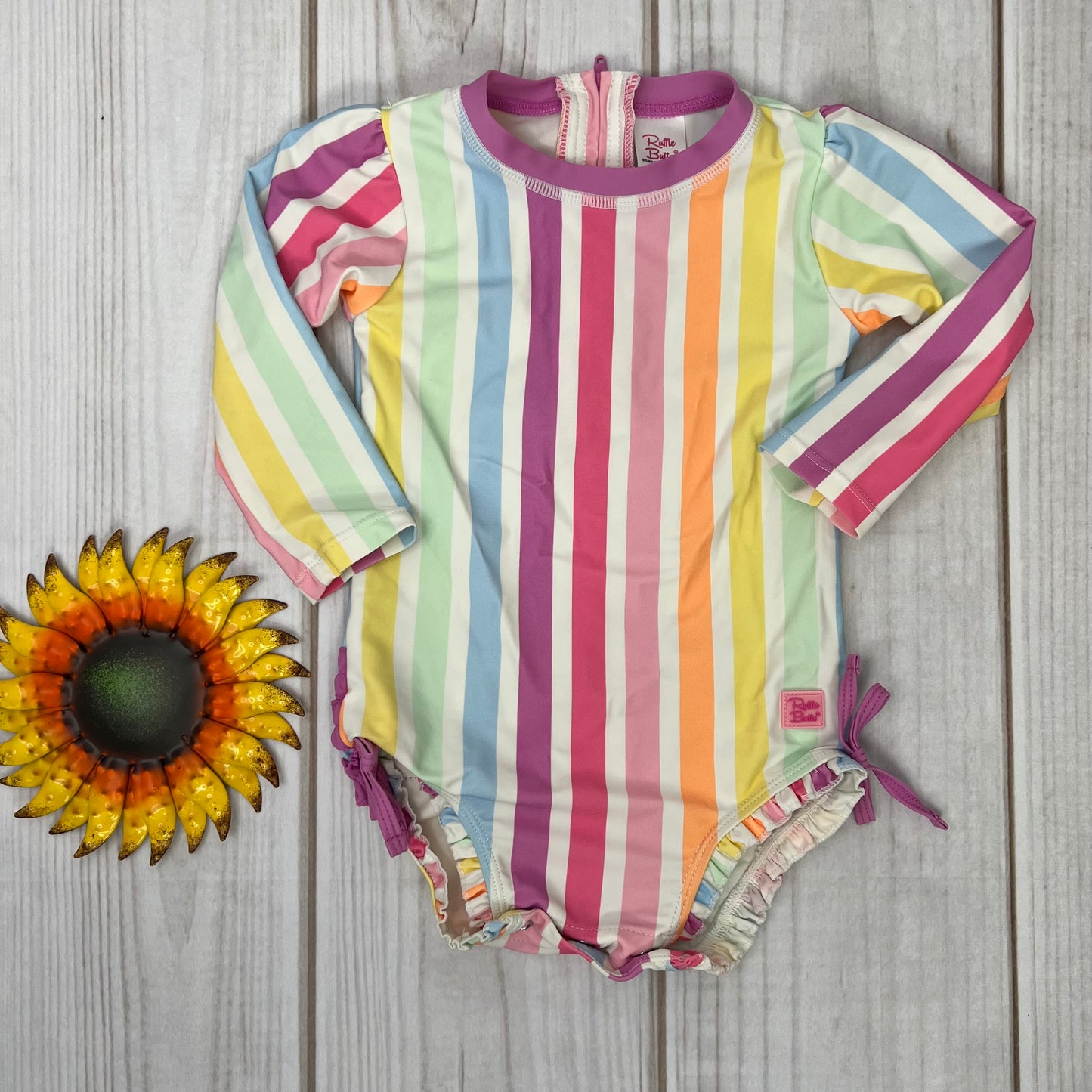 ruffle butts long sleeve rash guard swimsuit 18-24M