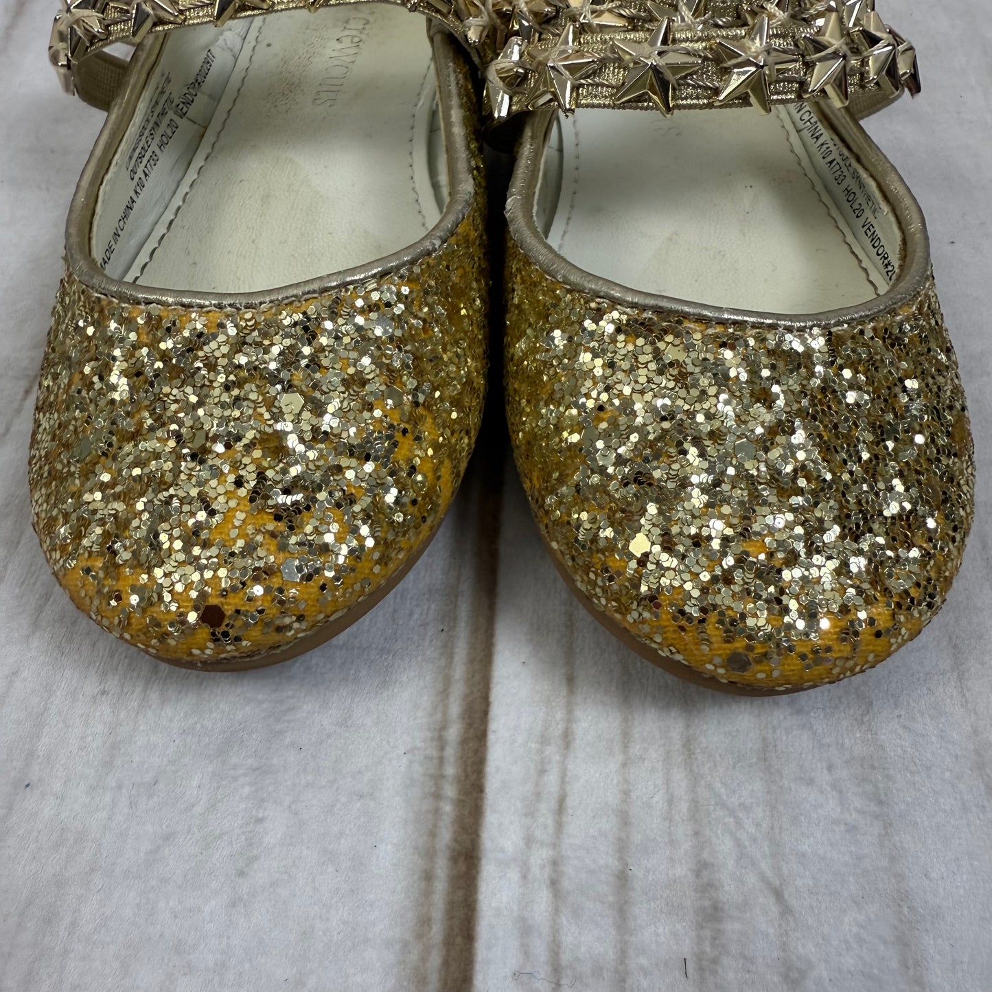 crewcuts gold sparkle ballet flats 10C