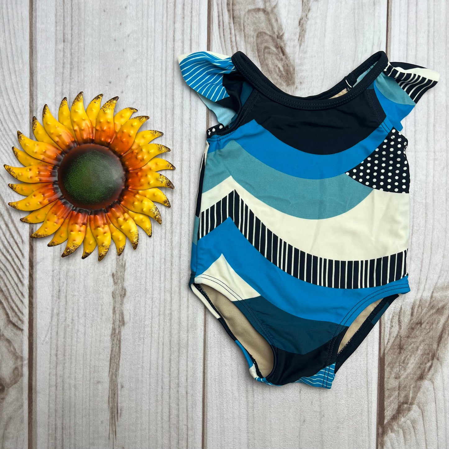 tea collection ruffle swimsuit 3-6M