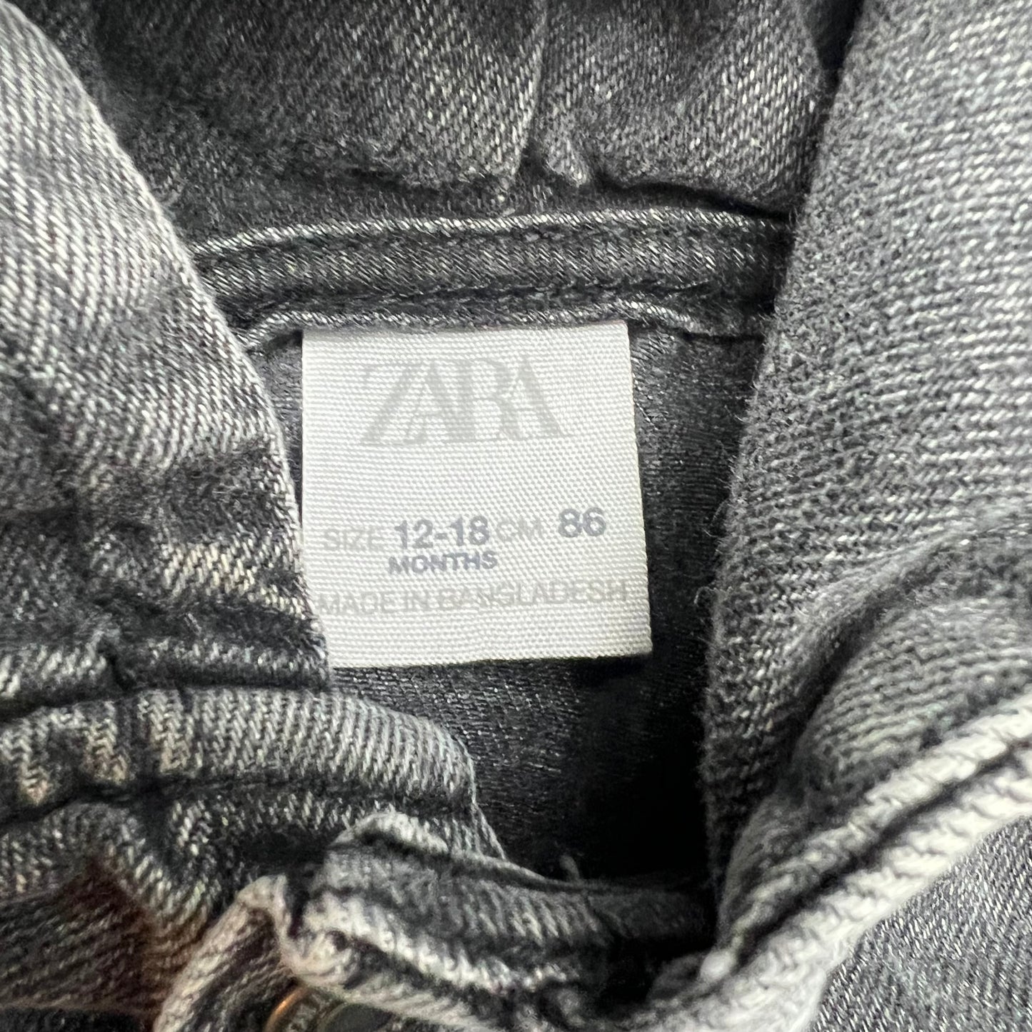 zara hooded denim jacket 12-18M