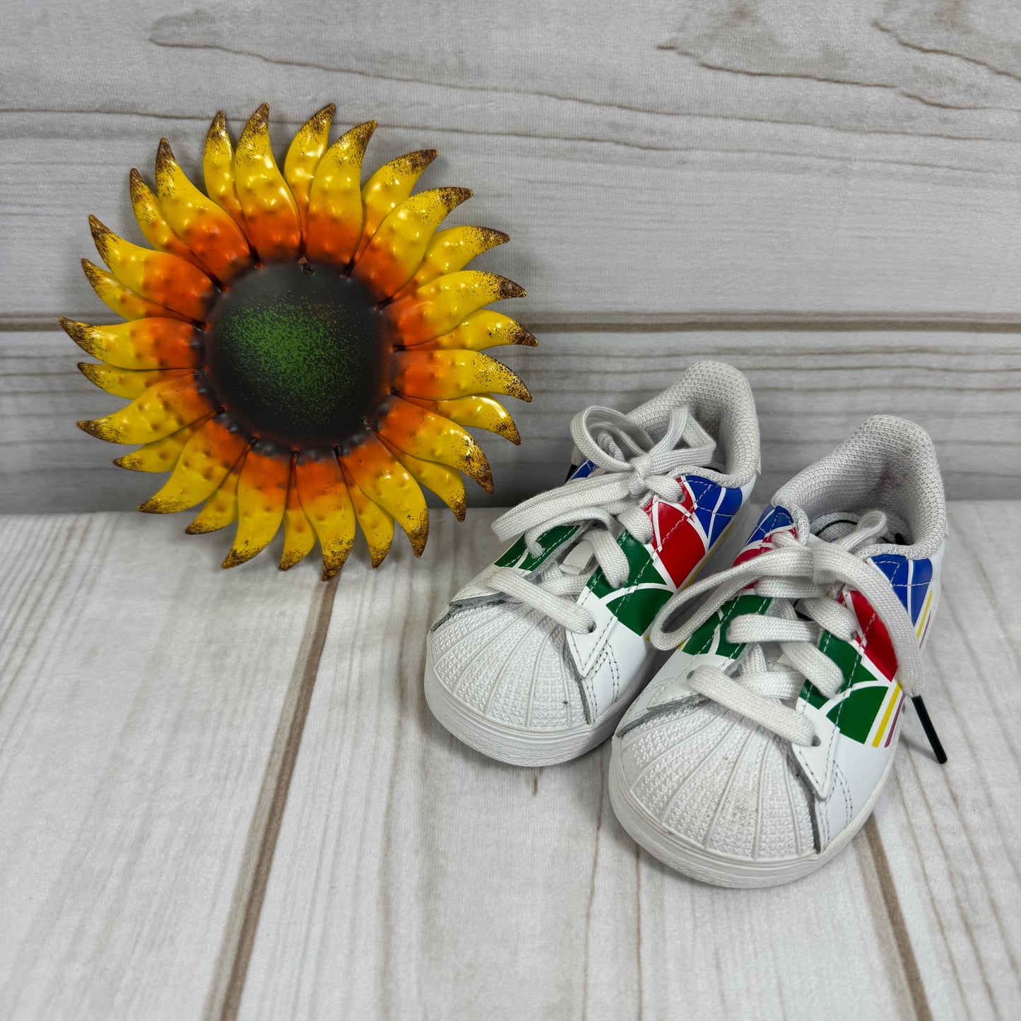 adidas originals superstar colorful trefoil white