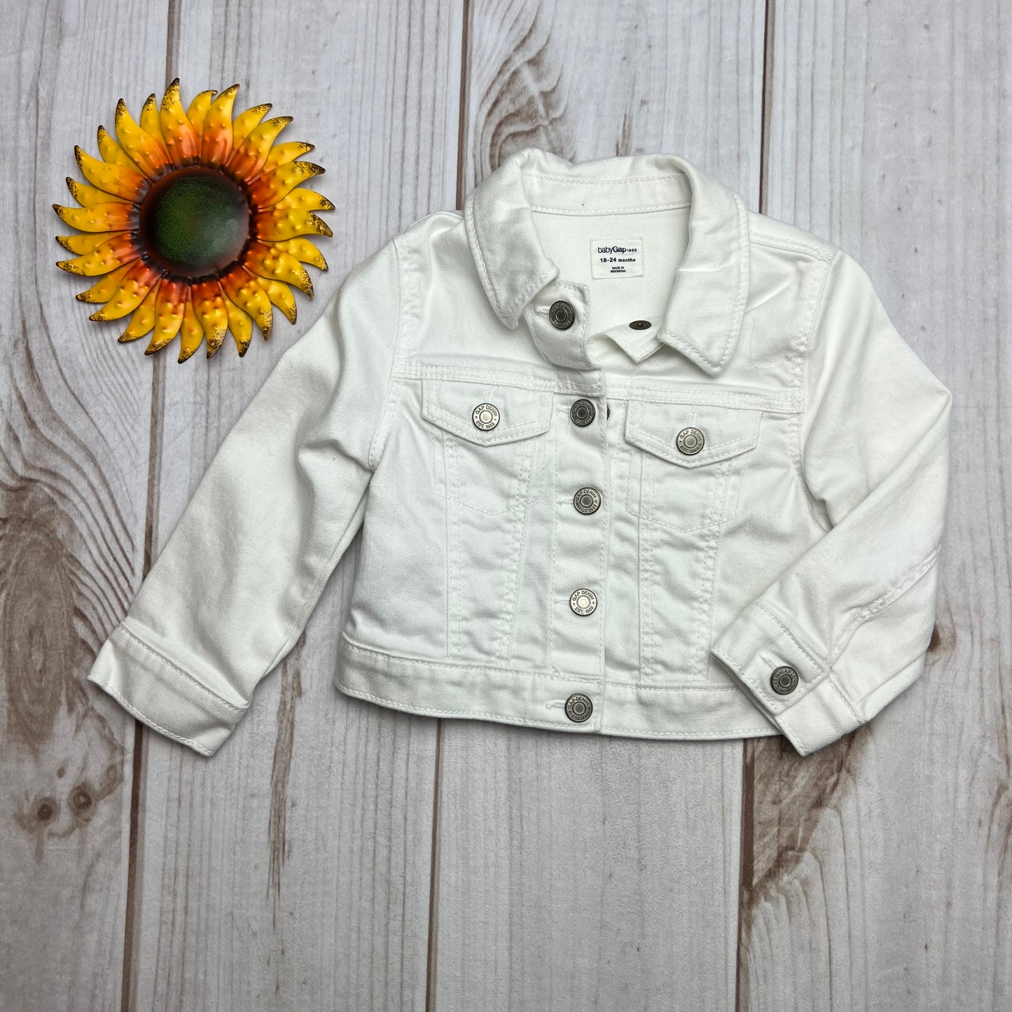 baby gap white denim jacket 18-24M