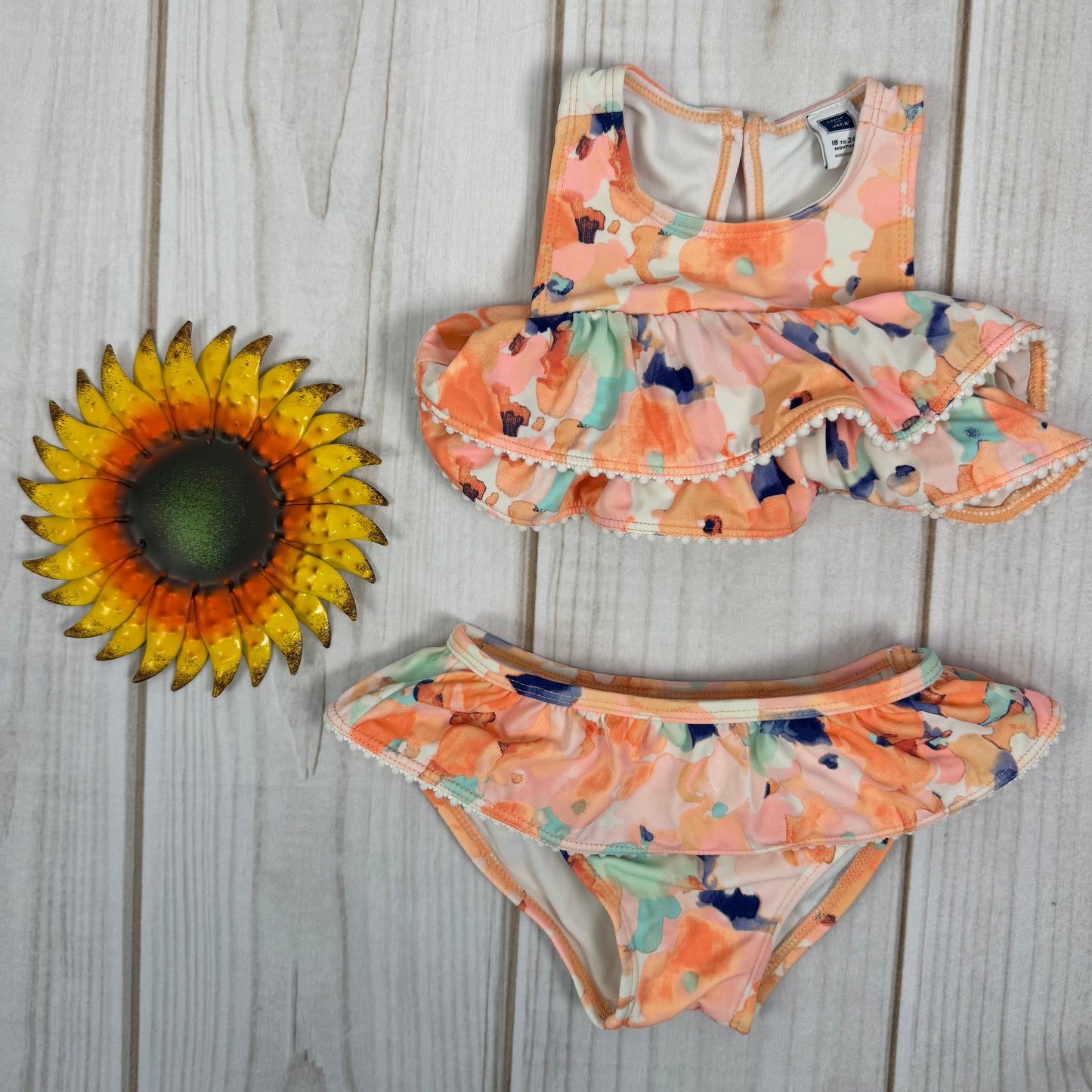 janie and jack watercolor floral two piece swimsuit