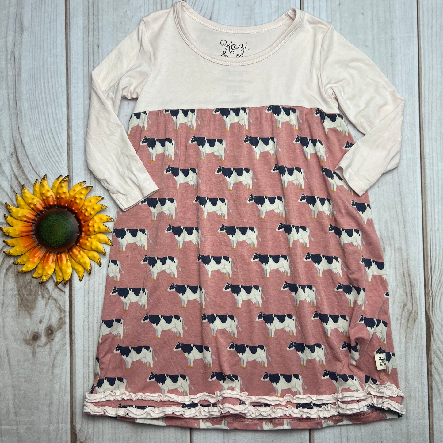 kozi & co cow twirl dress 4T