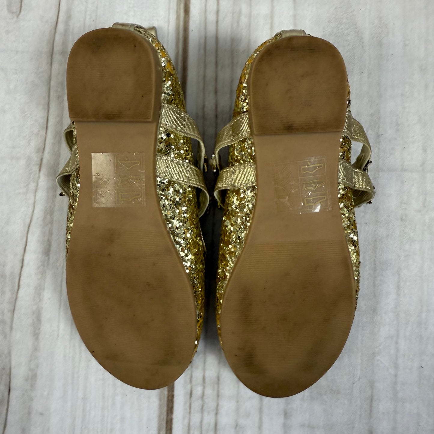 crewcuts gold sparkle ballet flats 10C