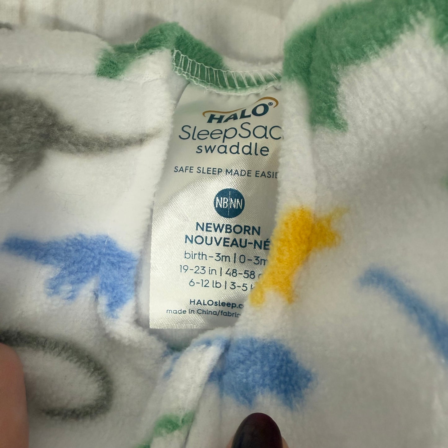 halo fleece swaddle NB