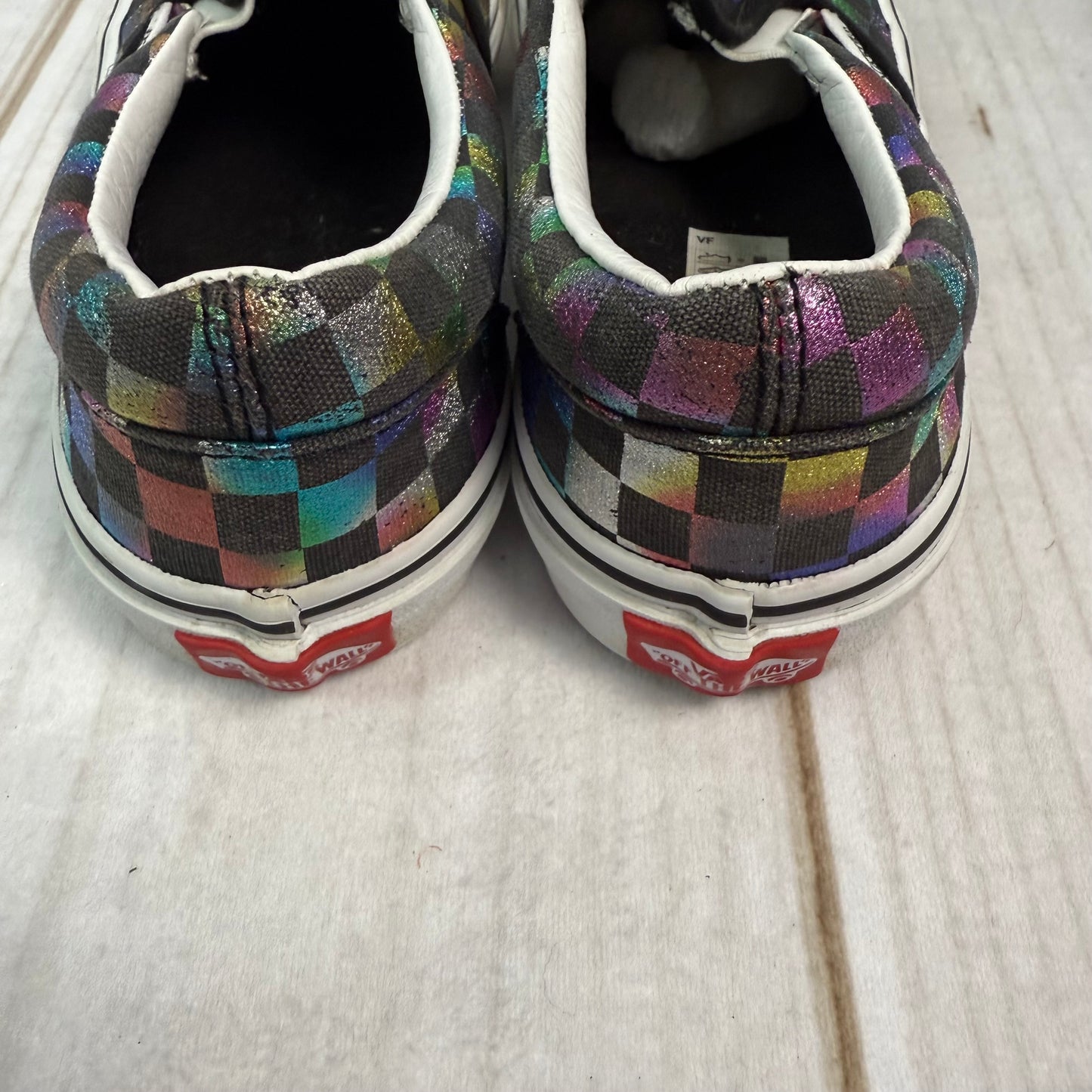 vans iridescent check slip-on skate shoe 3.5Y