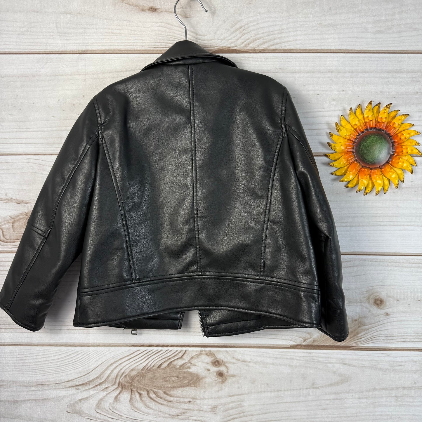 zara kids faux leather jacket 6/7