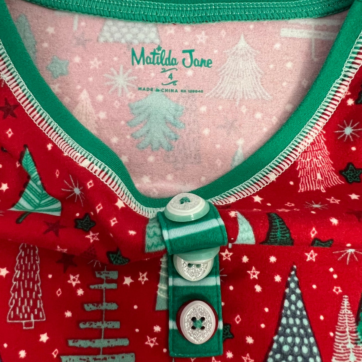 matilda jane holiday trees klara snug pajama set 4T