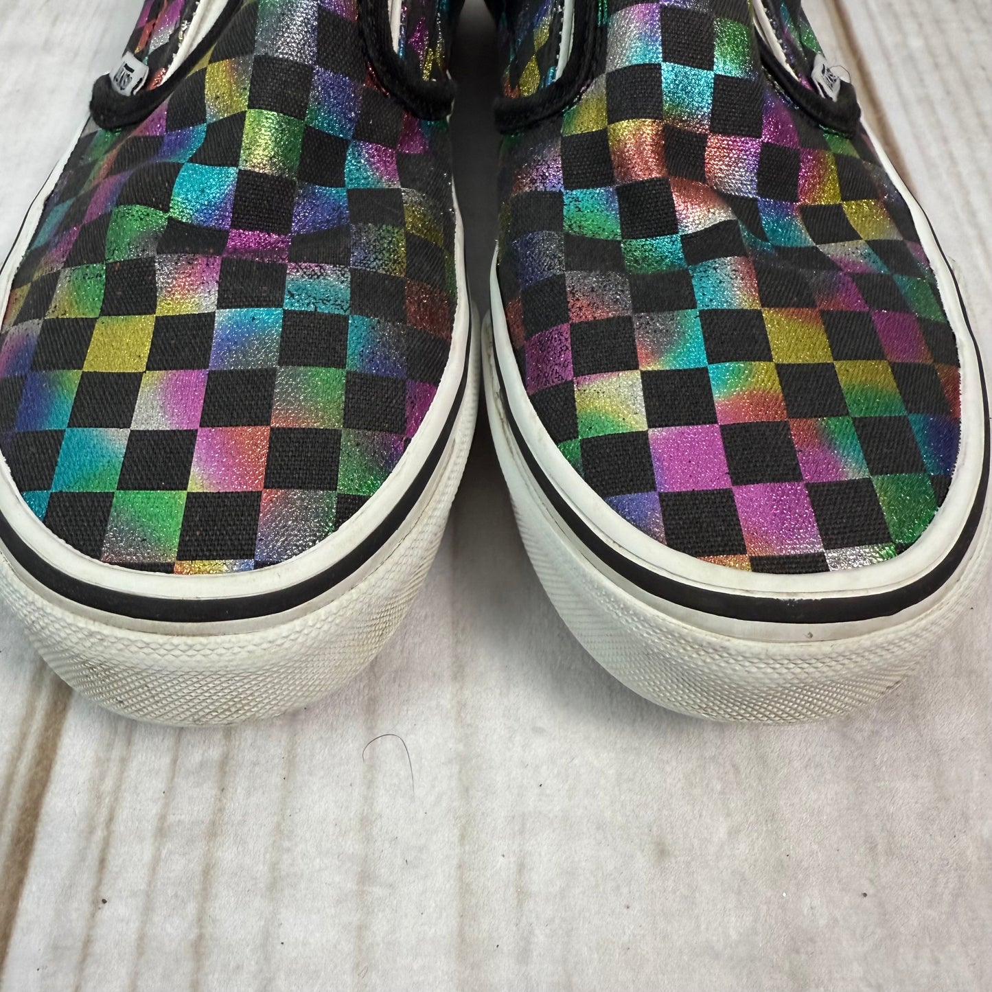 vans iridescent check slip-on skate shoe 3.5Y