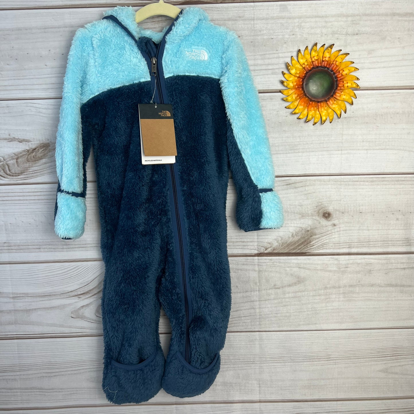 north face bear one piece 12-18M