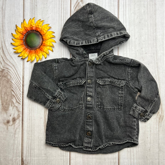 zara hooded denim jacket 12-18M